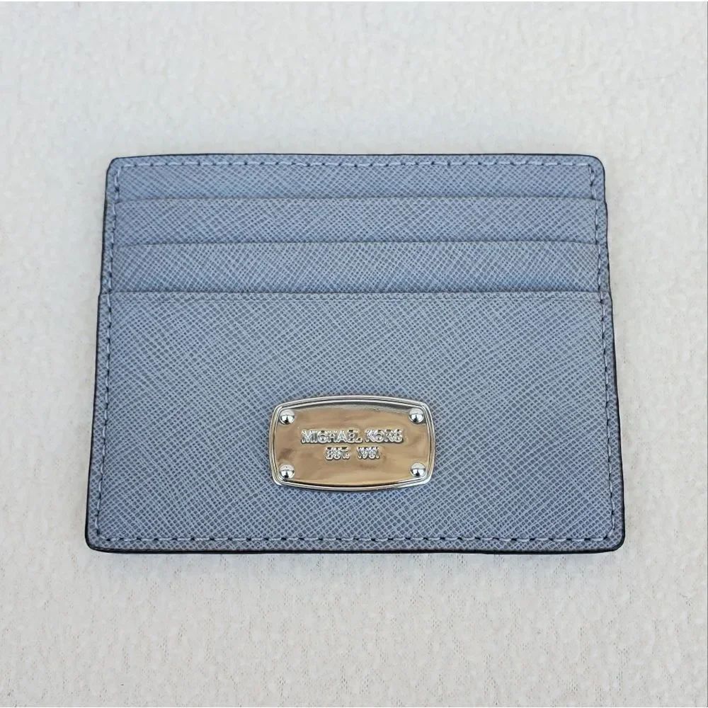 NWOT Michael Kors Gray Saffiano Leather Card Case